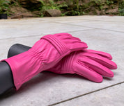Petite sizes Power Rangers Cosplay gloves/Long gauntlet/Women/Lamb Leather