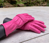 Petite sizes Power Rangers Cosplay gloves/Long gauntlet/Women/Lamb Leather