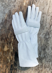 Petite sizes Power Rangers Cosplay gloves/Long gauntlet/Women/Lamb Leather/White